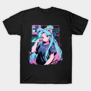 Anime Girl Vaporwave Aesthetic Lo-Fi T-Shirt